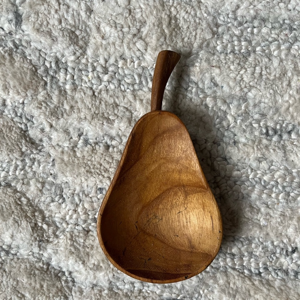 Wooden Pear Dish